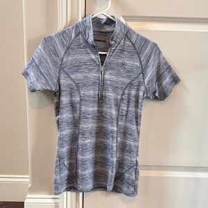 Equestrian Ariat Tek Women's Blue Short Sleeve Half-Zip Tee XS Plus BONUS ITEM